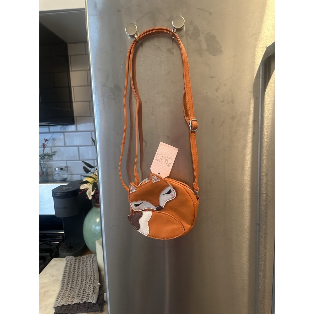Animal Purse/crossbody Fox Leather Circle Sleeping Fox Unisex/kids/teacher/zoo - Picture 3 of 8